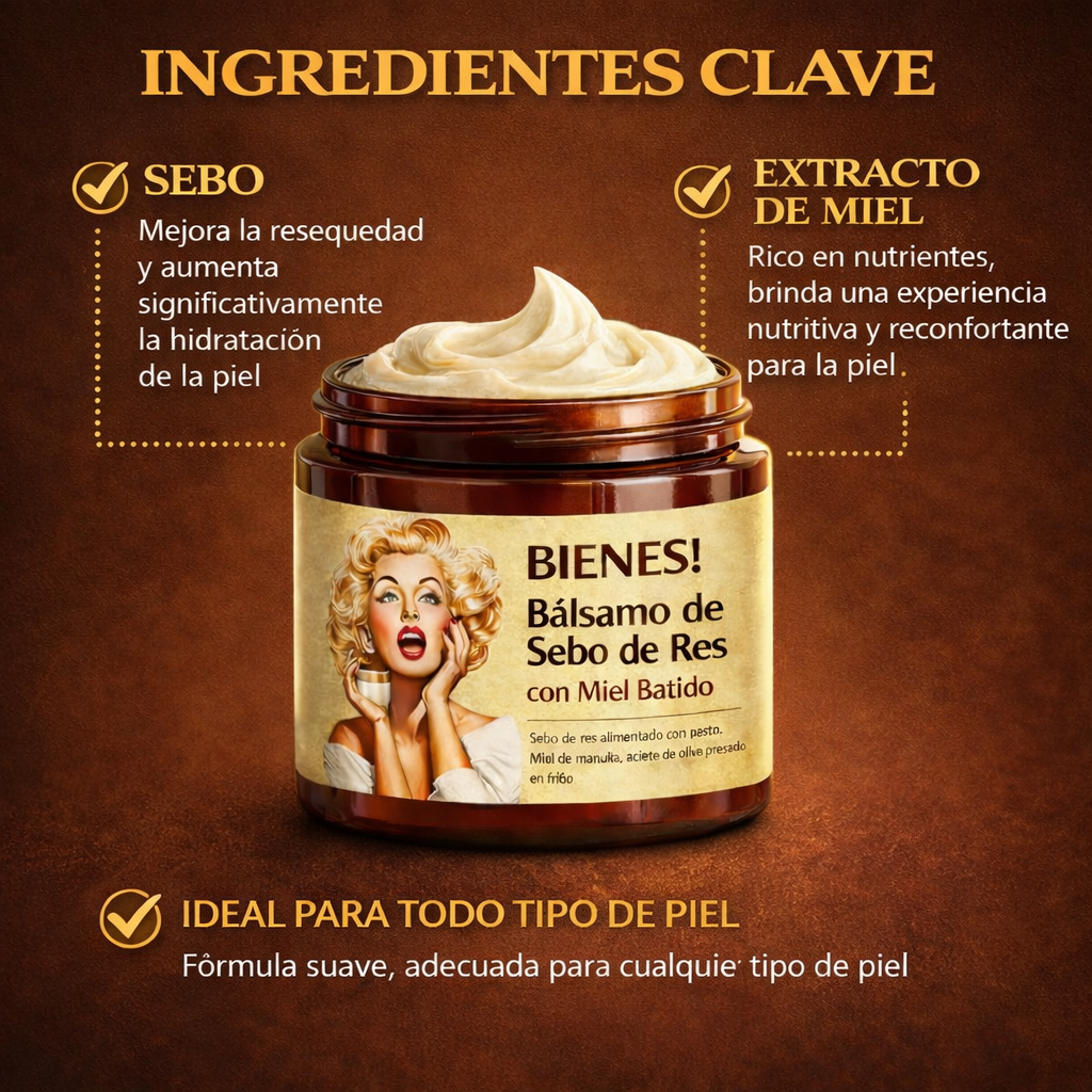 Crema Natural de Sebo de Res con Miel