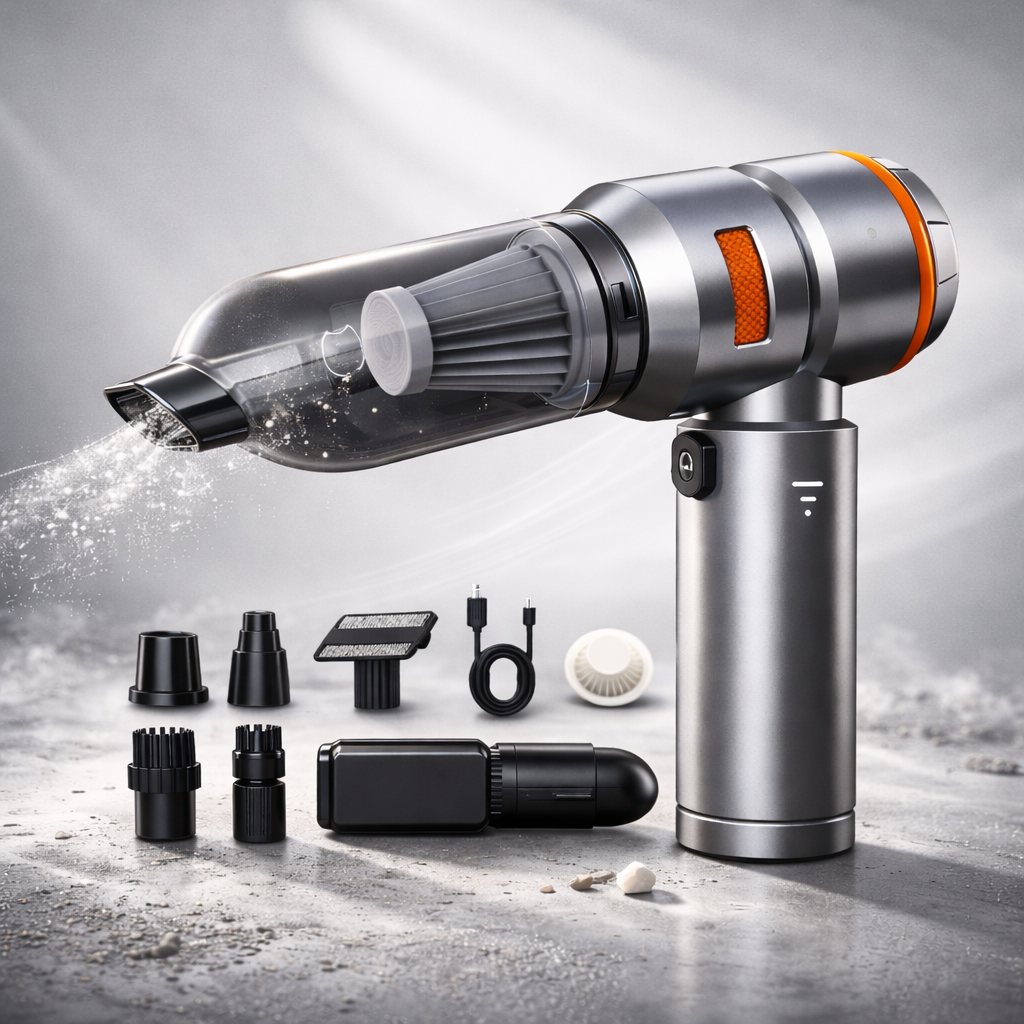 Mini Aspiradora Portátil TurboClean 2 en 1 – Potente, Recargable y Sin Cables