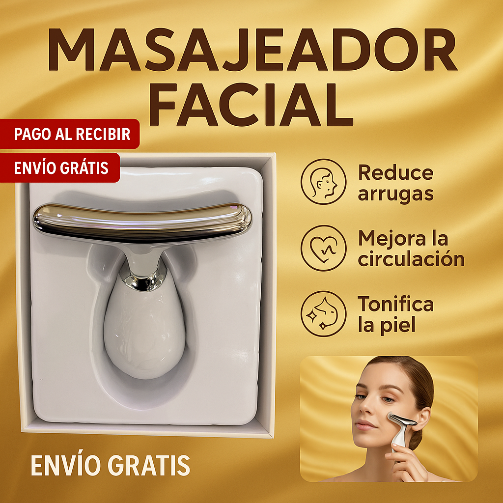 Masajeador facial lifting EMS- Limpieza con 3 Luces LED