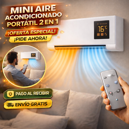 Mini aire acondicionado portátil 2 en 1