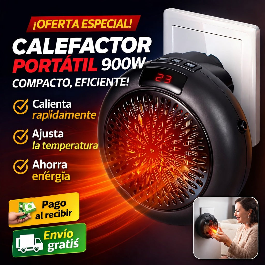 Calefactor portátil 900w-compacto, eficiente!!