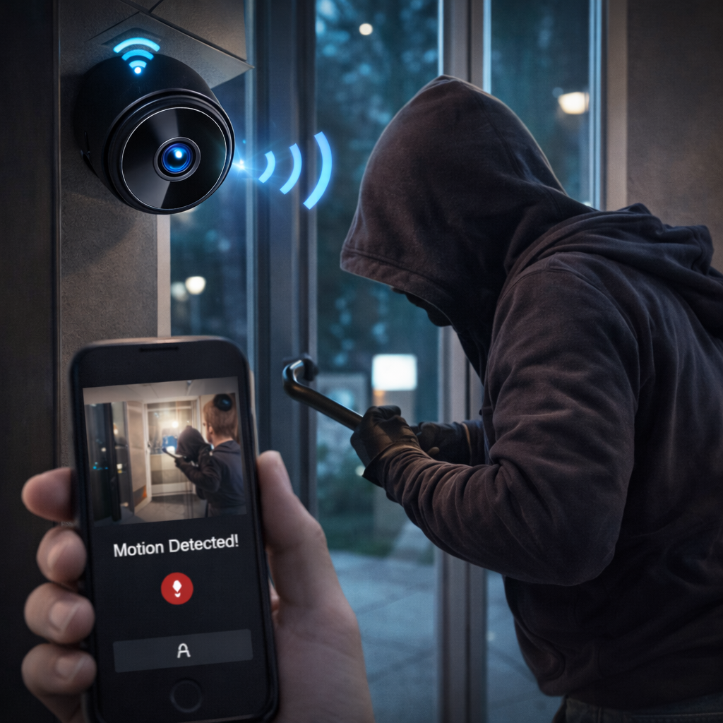 Mini cámara de vigilancia con vición nicturna