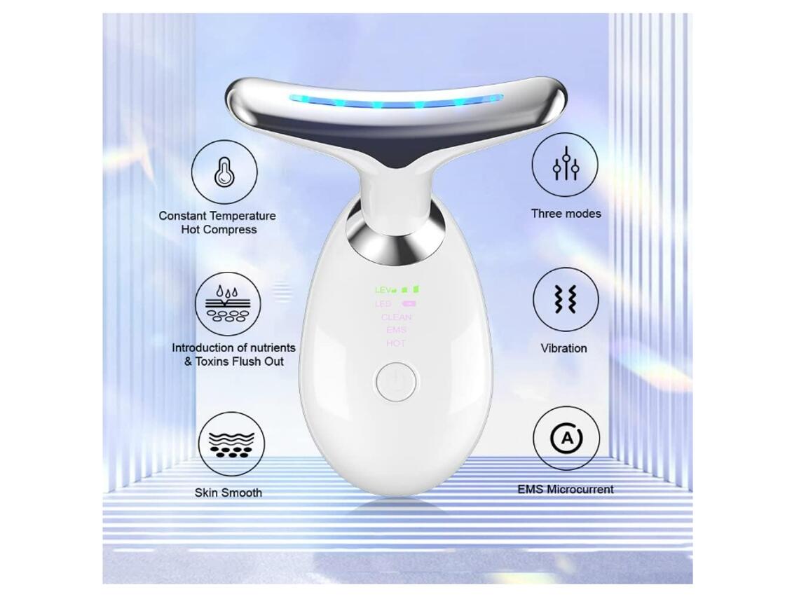 Masajeador facial lifting EMS- Limpieza con 3 Luces LED